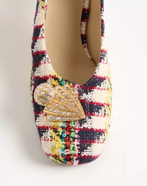 Valentino Adamantine Slingback Pumps In Tweed 60Mm - Image 3